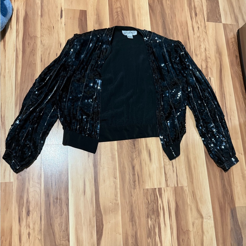 Argenti Sequin Black Jacket